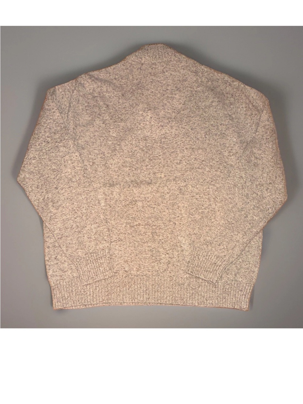 VTG Chaps Sweater Mens L Oatmeal Tan Knit Button Mock Neck Elbow Patch Y2K Coppy - Picture 5 of 5